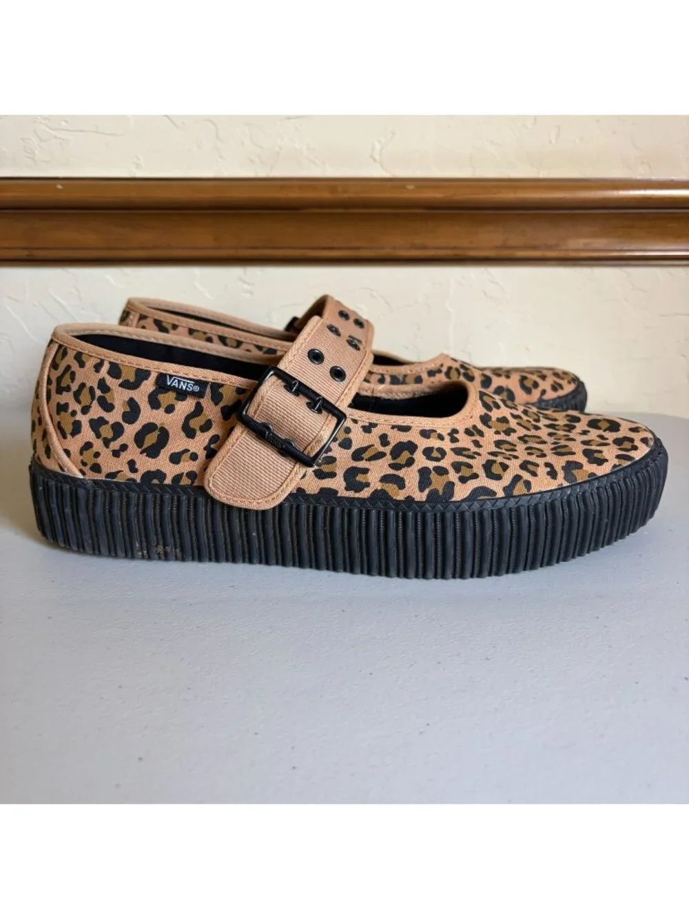 VANS Leopard Print Creeper Mary Janes Men's US 13 Platforms Rare Grunge